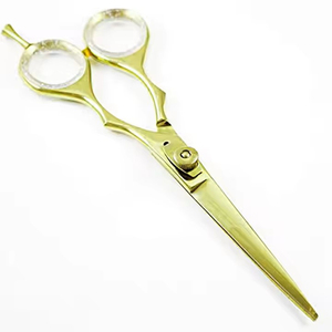 Ciseaux de barbier professionnels en acier inoxydable à lame courbée pour droitiers, cisailles de coupe de cheveux à pointe affûtée et durcissement supérieur - Product Image 4
