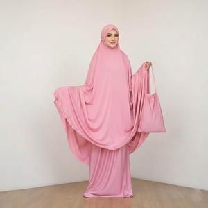 Hijab long pour femmes musulmanes, niqab, khimar, vêtements islamiques, khimar en mousseline de soie à trois couches, haute qualité, vente en gros, EID Ramadan - Product Image 6