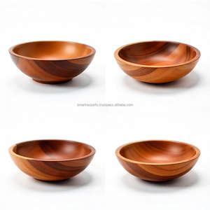 Natural <b>Wood</b> Eco-Friendly Salad <b>Bowl</b> Handmade Polished Design for Dining Table Serving Home Kitchen Essentials Tabletop Use - Product Image 1