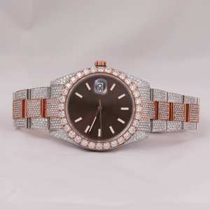 Reloj de Pulsera de Acero Inoxidable para Mujer de Alta Calidad, Estilo Hip Hop, Esfera Redonda de 36 mm, Esfera Analógica, Claridad VVS, Diamante Moissanita, Lujo - Product Image 1