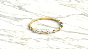 Trendy 18K Gold Plated Wedding Band Floating Round Diamond <b>Ring</b> Spaced Station Stackable Matching Band Fine Jewelry for Women - Product Image 3