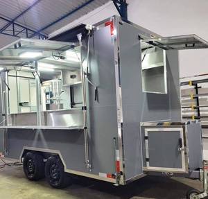 Remorque alimentaire mobile en acier inoxydable et aluminium, cuisine complète pour restauration rapide, BBQ, pizza, camion de glaces, snacks, chips, hot-dogs, résistante aux intempéries - Product Image 2