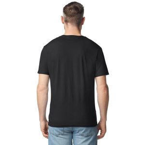 T-shirt pour homme à col en V, noir, léger, doux, respirant, manches courtes, décontracté, basique, mélange de coton, à porter tous les jours, pour la remise en forme - Product Image 3
