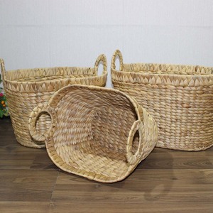 Cesta de Almacenamiento Tejida de Jacinto de Agua Ecológica para el Hogar, Juego de Cestas de Lavandería con Asas - Product Image 2