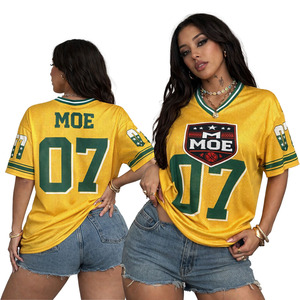 Custom Oversize Streetwear Shirts Sublimation Soccer Wear Design Embroidered Logo Football Jersey American Football Jersey OEM - Product Image 1