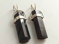 Pendentif tendance en tourmaline noire naturelle brute, certifié par un tiers, en argent sterling 925, fait main, pour femme
