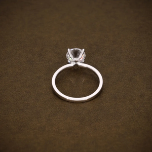 Bague de fiançailles pour femme avec diamant rond brillant cultivé en laboratoire, certifié VVS2, bague solitaire en diamant, bijoux fins pour mariage - Product Image 5