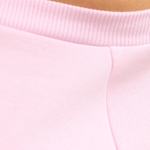 Sweat-shirt à col rond en tricot surdimensionné rose clair pour fille, à épaules dénudées, doublé, avec bordures côtelées, coupe décontractée - Product Image 5