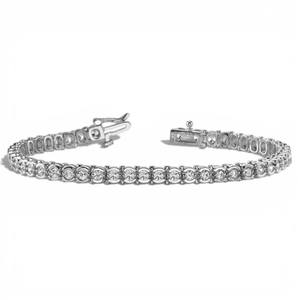 Bracelet tennis élégant en platine avec diamants ronds sertis semi-cerclés - Product Image 1