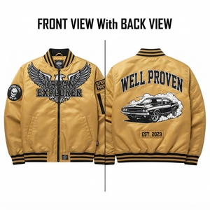 Chaqueta Bomber de Satén Premium Azul Rey con Logotipo Personalizado, Ropa Urbana con Cierre Completo, Transpirable, para Invierno - Product Image 3