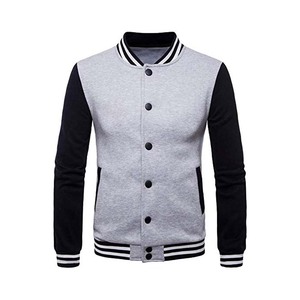Men's Coated Stand Collar Varsity Jacket Wholesale Blank Baseball 2025 High Quality - Product Image 2
