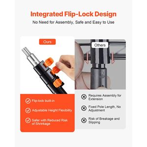 Asta Telescopica Estensibile 3.8-12 FT in Lega di Alluminio Robusta, Multiuso con Sistema Flip-Lock per Pulizia - Product Image 4