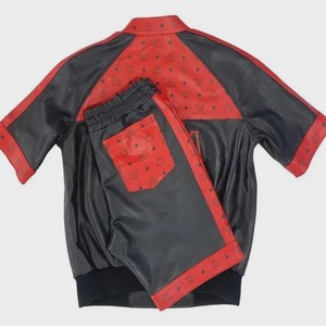 เสื้อแจ็คเก็ตหนังสีแทนและสีดำสำหรับผู้ชาย ทำมือจากผ้าขนสัตว์ กันลม เป็นมิตรกับสิ่งแวดล้อม สไตล์หรูหราสำหรับสตรีทแวร์ - Product Image 6