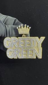 Custom <b>King</b> <b>Crown</b> Hip Hop Luxury Moissanite Letter Name Iced Pendant Brilliant Cut Claw Setting 925 Sterling Silver Gold Plated - Product Image 2