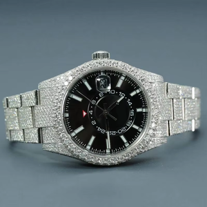 Reloj de Lujo con Diamantes Moissanite Estilo Hip Hop, Brillante y Moderno, Diseño Exclusivo de la India - Product Image 4