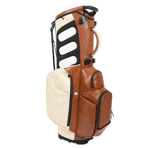 Luxury handmade genuine leather <b>golf</b> bag for professional golfers high capacity travel <b>golf</b> bag with multiple pockets - Product Image 4