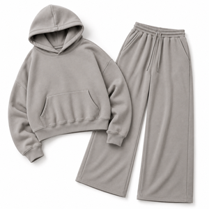Completo da donna <span class=keywords><strong>ONE</strong></span> <span class=keywords><strong>APEX</strong></span>: Felpa con cappuccio e pantaloni della tuta a gamba larga, vestibilità regolare, antibatterico, ad asciugatura rapida, stile streetwear, in tessuto pesante French Terry - Product Image 3