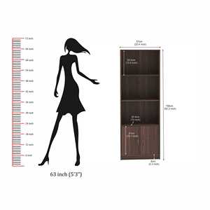 Librero de 2 Puertas Seonn, Mueble Organizador de Pie para el Hogar con Cajón y Estantes para Exhibición de Decoración - Product Image 3