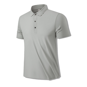 Polo de manga corta negro para hombre, 100% poliéster, tejido transpirable, color sólido, corte regular, polo de tenis en venta. - Product Image 5