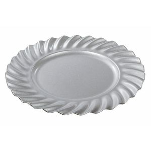 Assiette de présentation décorative en métal poli pour une présentation de table élégante lors de mariages et de célébrations - Product Image 1