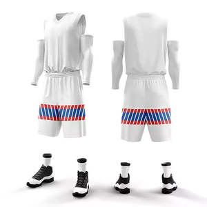 Tenues de basketball personnalisées professionnelles, ensembles 100% polyester, séchage rapide, respirantes, unisexes, pour la vente en gros - Product Image 1