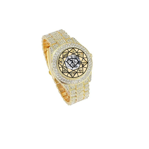 Reloj de Lujo para Hombre con Diamantes de Laboratorio y Baño de Oro Amarillo Sólido, Esfera Redonda Analógica, Correa de 22cm, 40mm - Product Image 2