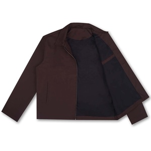 Vente en gros de vêtements pour hommes veste de travail en toile lourde de haute qualité col contrasté avec logo personnalisé veste de travail blouson bombardier pour hommes - Product Image 4