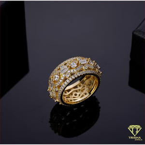 Anillo de Lujo de Plata 925 con Diamantes Cultivados en Laboratorio, Estilo Vintage con Múltiples Piedras, Diseño de Cóctel, para Compradores de Joyería al por Mayor - Product Image 3