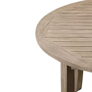 Contemporary <b>Outdoor</b> Dining <b>Table</b> Solid Teak Wood <b>Round</b> Tabletop Weather Resistant Premium Craftsmanship Garden Patio Use - Product Image 5