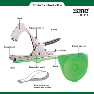 SONO NJ919 Atadora Manual de Jardín de Grado Industrial, Mango de Acero al Carbono, Estuche Grande de Plástico, Pasadores 604C/604EL OEM - Product Image 2