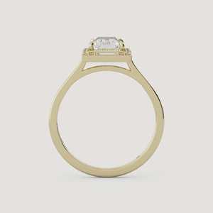 Bagues de fiançailles vintage en or massif 14 carats, scintillantes, classiques, minimalistes, serties halo, certifiées IGI, diamant de laboratoire de 1,22 carat, pour mariée - Product Image 3