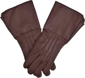 Gants en cuir à long manchon, style médiéval, ajustement parfait, qualité supérieure, cuir de mouton souple, gants de guerrier à long manchon - Product Image 1