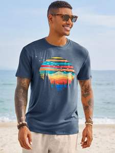 Custom Trendy Mens Acid Wash Rhinestone T Shirt Heavyweight Cotton Oversized Boxy Fit Crew Neck Streetwear Front Graphic Print - Product Image 4