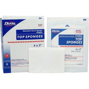 4 \ "X 3 \" Top assorbente spugne di cotone medicale Non tessuto protezione per la cura delle ferite in Rayon con rivestimento in cellulosa-confezione da 50 monouso - Product Image 1