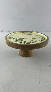 Handmade Wooden <b>Cake</b> <b>Stand</b> Floral Bird Dessert Pedestal Round Display Holder for Wedding Party Table Decor - Product Image 4