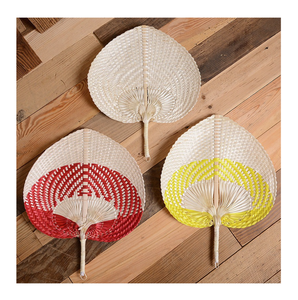 Abanico de Mano Tejido a Mano de Bambú, Arte Folclórico Tradicional Moderno, Forma de Hoja de Palma Colorida, Decoración para el Hogar, Coleccionable, para Bodas y Festividades - Product Image 1