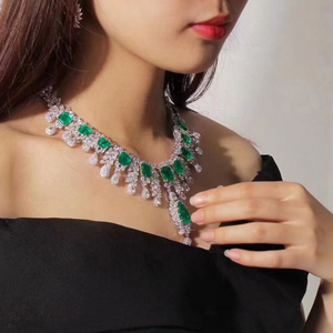 Collier pendentif de luxe en diamant de laboratoire taille carrée, chaîne épaisse en or 18 carats, bijou de mariage et de fiançailles, cadeau pour femme - Product Image 4