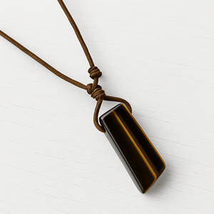 Tigers Eye Natural Crystal Pendant with Adjustable Rope Chain for Men and Boys - Product Image 6