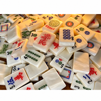 Tuiles de mahjong américaines en acrylique blanc texturé, ensemble de 160 pièces avec faces texturées blanc nacré pour jeux de société et tables de club