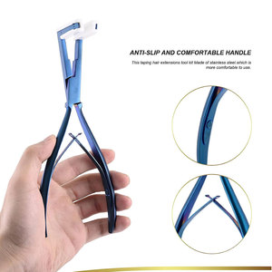Pince à extensions capillaires en acier inoxydable étanche de qualité supérieure, outil de salon de beauté pour extensions à micro-anneaux et perles - Product Image 2