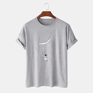 Camiseta Casual Nueva para Hombre, Corte Ajustado, Lavado a la Piedra, Poliéster y Algodón, Cuello Redondo, Manga Corta, Estilo Urbano Moderno para Uso Diario - Product Image 2