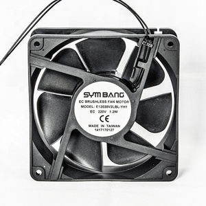 Ventilateur axial à moteur EC à usage industriel, lames en plastique, E12038-YH1, 120x120x38mm, 110V/220V - Product Image 2