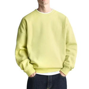 High Quality Winter Plain Yellow <b>Sweatshirt</b> Unisex Crewneck Oversized Fleece Pullover Casual Streetwear Digital Custom Logo 100% - Product Image 1