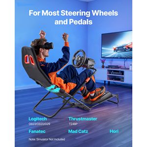Support de volant de course portable et pliable pour chaise de gaming, compatible avec les simulateurs de conduite, largeur de siège 18,5 pouces - Product Image 2