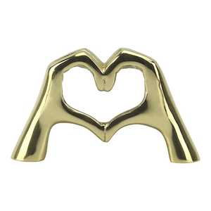 Golden Aluminum Heart Shape Sculpture Artistic Tabletop Decor for Living Room Valentine's Day Contemporary Design - Product Image 1