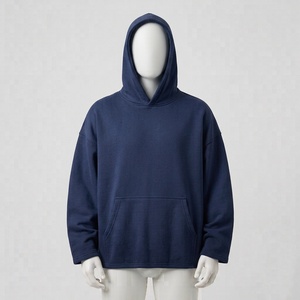 Unisex Oversized Hooded <b>Sweatshirt</b> Solid <b>Pink</b> Cotton French Terry Casual Autumn Wear - Product Image 2