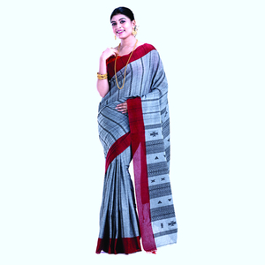 Nueva Colección de Diseñador de Sarees de Seda y Algodón Marrón 100% Puro, Hechos a Mano, Suaves y Ligeros, con Diseño Elegante para Bodas - Product Image 1