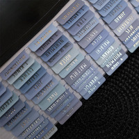Onglets de Bible personnalisés laminés avec gaufrage à chaud doré, autocollants de suivi pour l'étude biblique, onglets de chapitre de Bible bleus