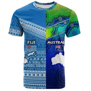 Camiseta de Manga Corta para Hombre con Estampado de la Bandera Nacional de Papúa Nueva Guinea Fiyi, Sublimación, Corte Regular, Cuello Redondo, Informal - Product Image 3