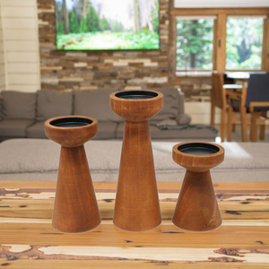 Porte-bougies rustiques en bois sur mesure 2025 pour décorations de fêtes et bougeoirs – Décoration intérieure par MULTI CRAFT - Product Image 2